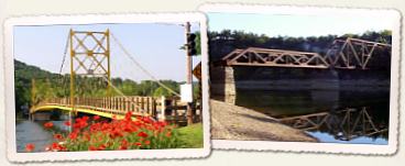 Golden Gate of the Ozarks Bridge and the train trestle